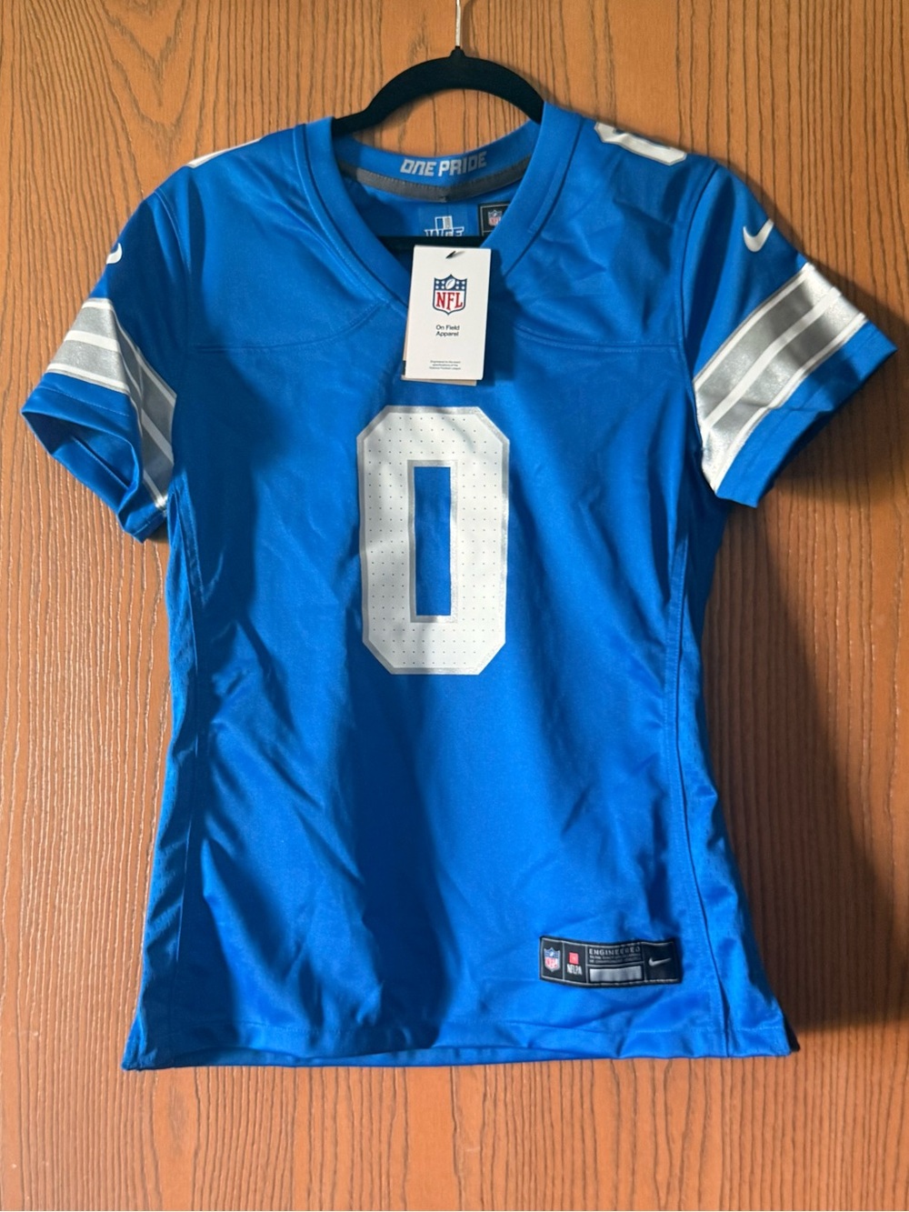 NFL Kids' Blue Detroit Lions Jersey with White #0